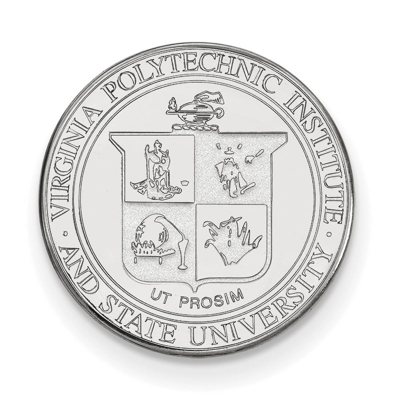 Sterling Silver Rhod-Pltd Logoart Virginia Tech Crest Lapel Pin