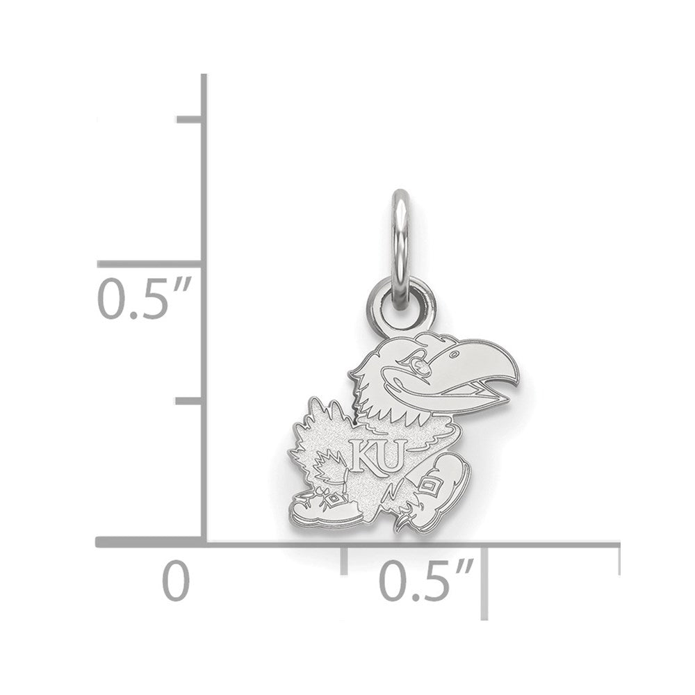 14K White Gold Logoart University Of Kansas Jayhawk Extra Small Pendant
