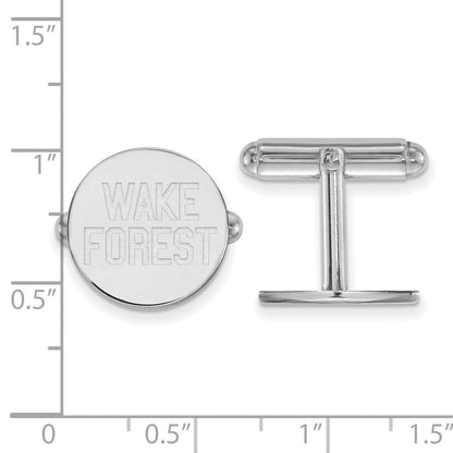 Sterling Silver Rhod-Pltd Logoart Wake Forest University Cuff Links