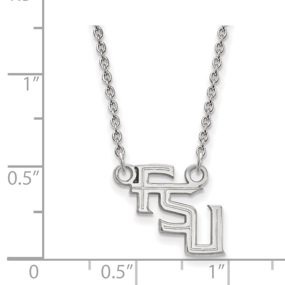 10K White Gold Logoart Florida State University F S U Small Pendant 18 Inch Necklace