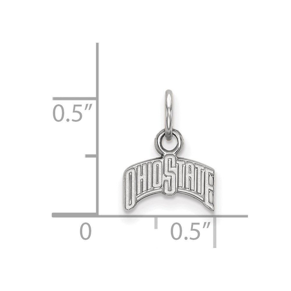 Sterling Silver Rhodium Plated Logoart The Ohio State University Extra Small Pendant