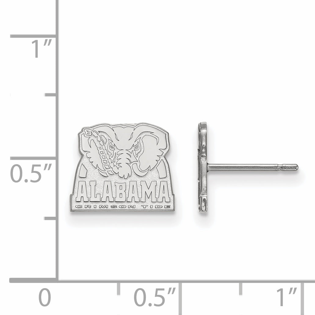 Sterling Silver Rhodium Plated Logoart University Of Alabama Elephant Extra Small Post Earrings