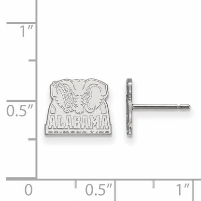 Sterling Silver Rhodium Plated Logoart University Of Alabama Elephant Extra Small Post Earrings