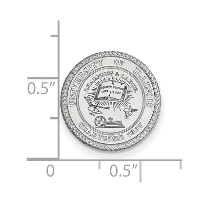 Sterling Silver Rhod-Pltd Logoart University of Illinois Crest Lapel Pin