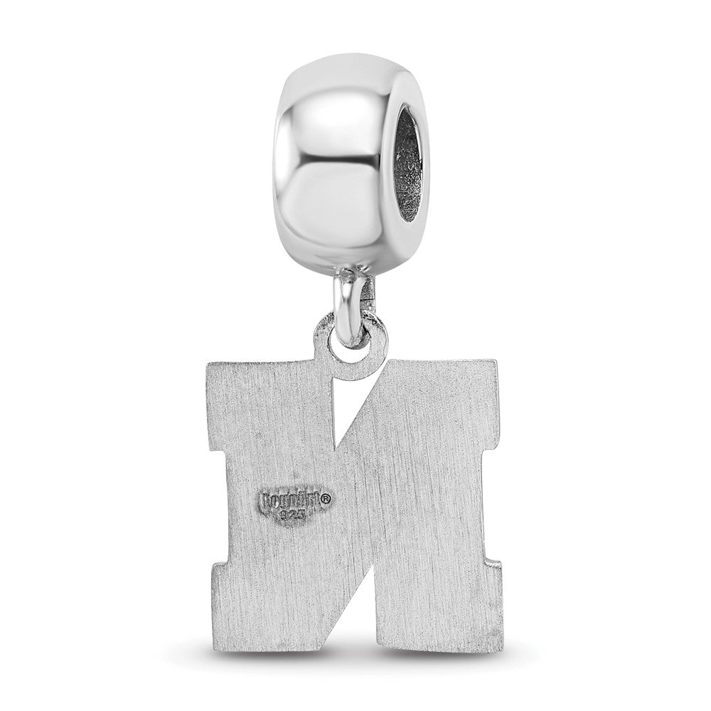 Sterling Silver Rhod-Pltd Logoart University of Nebraska Small Dangle Bead