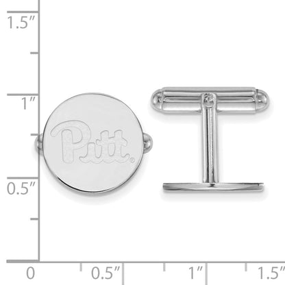 Sterling Silver Rhod-Pltd Logoart University of Pittsburgh Cuff Links