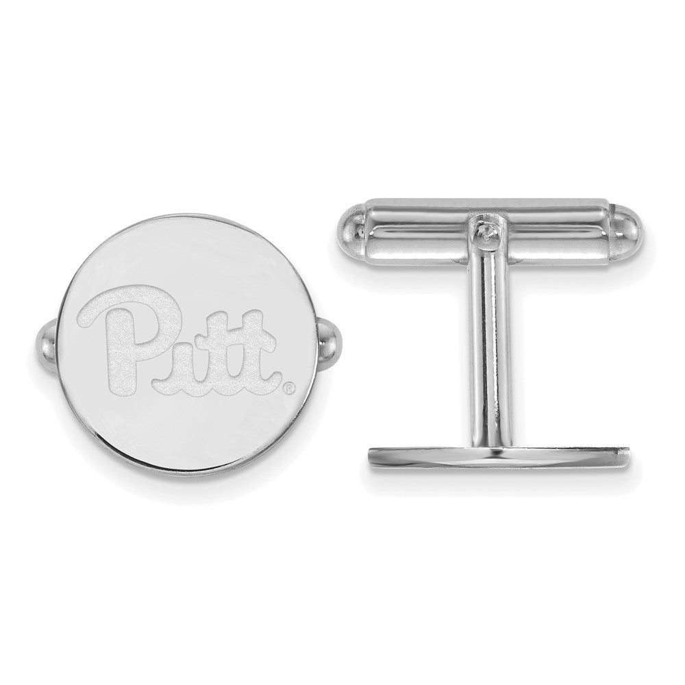 Sterling Silver Rhod-Pltd Logoart University of Pittsburgh Cuff Links