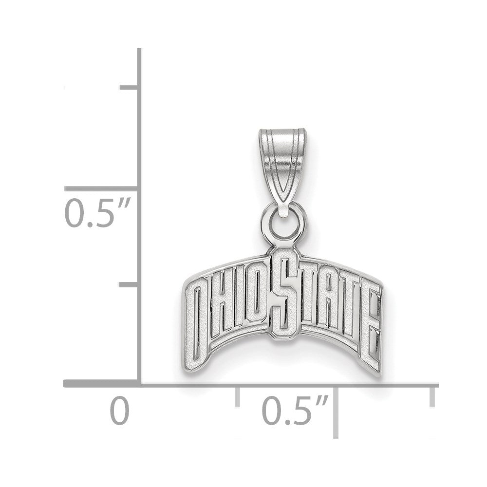 Sterling Silver Rhodium Plated Logoart The Ohio State University Small Pendant