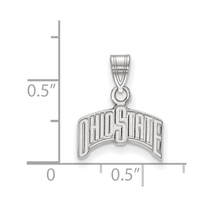Sterling Silver Rhodium Plated Logoart The Ohio State University Small Pendant