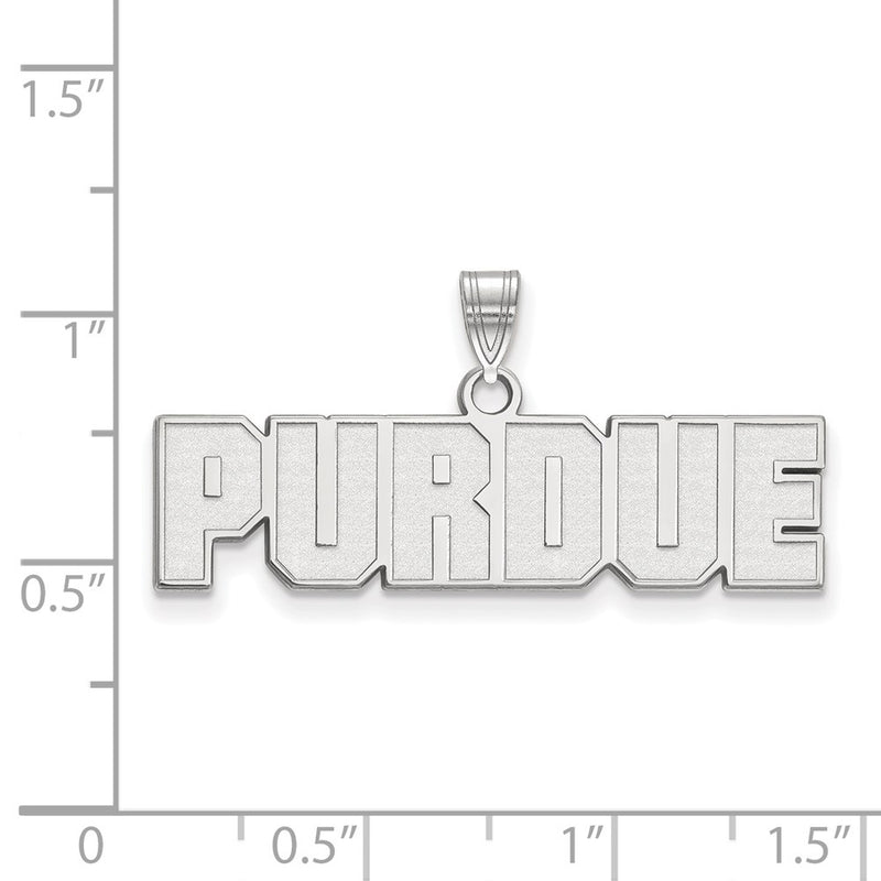 14K White Gold Logoart Purdue University Block Type Small Pendant