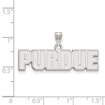 Sterling Silver Rhodium Plated Logoart Purdue University Block Type Small Pendant