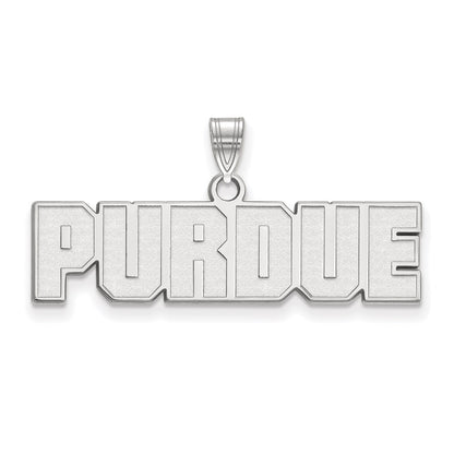 10K White Gold Logoart Purdue University Block Type Small Pendant