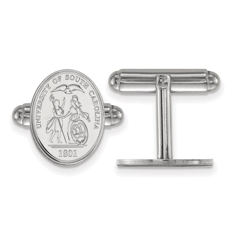 Sterling Silver Rhod-Pltd Logoart U. of South Carolina Crest Cuff Links