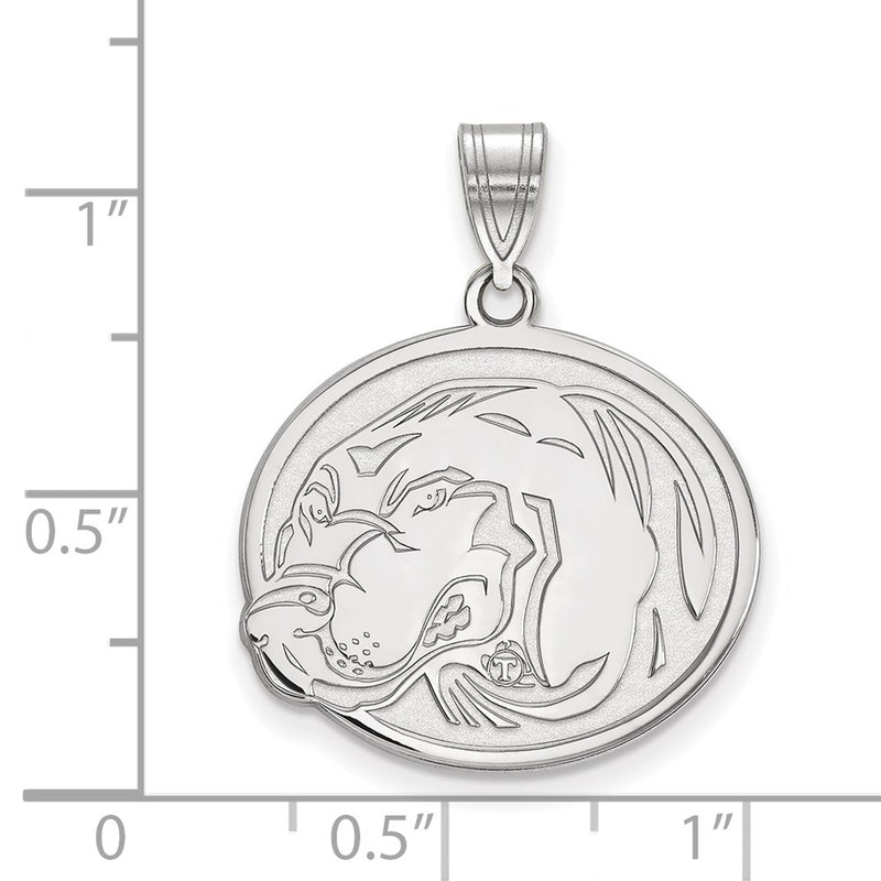 Sterling Silver Rhodium Plated Logoart University Of Tennessee Smokey Large Pendant