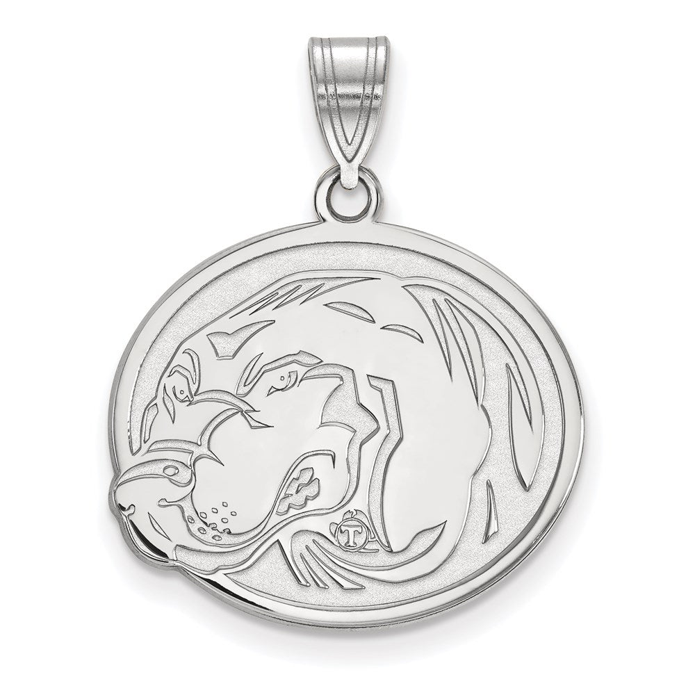 Sterling Silver Rhodium Plated Logoart University Of Tennessee Smokey Large Pendant