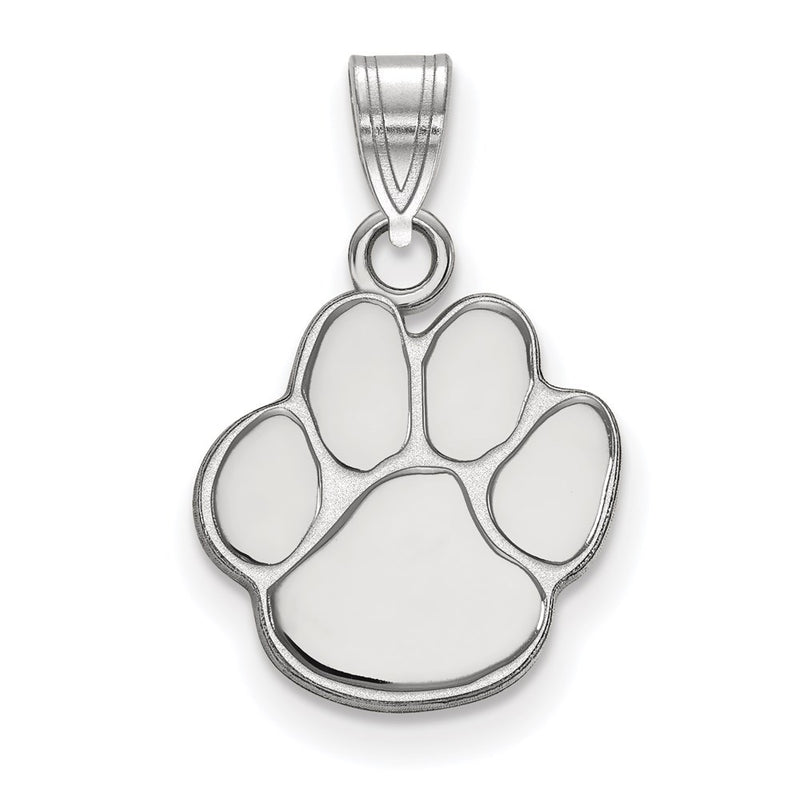 10K White Gold Logoart Auburn University Tiger Paw Small Pendant