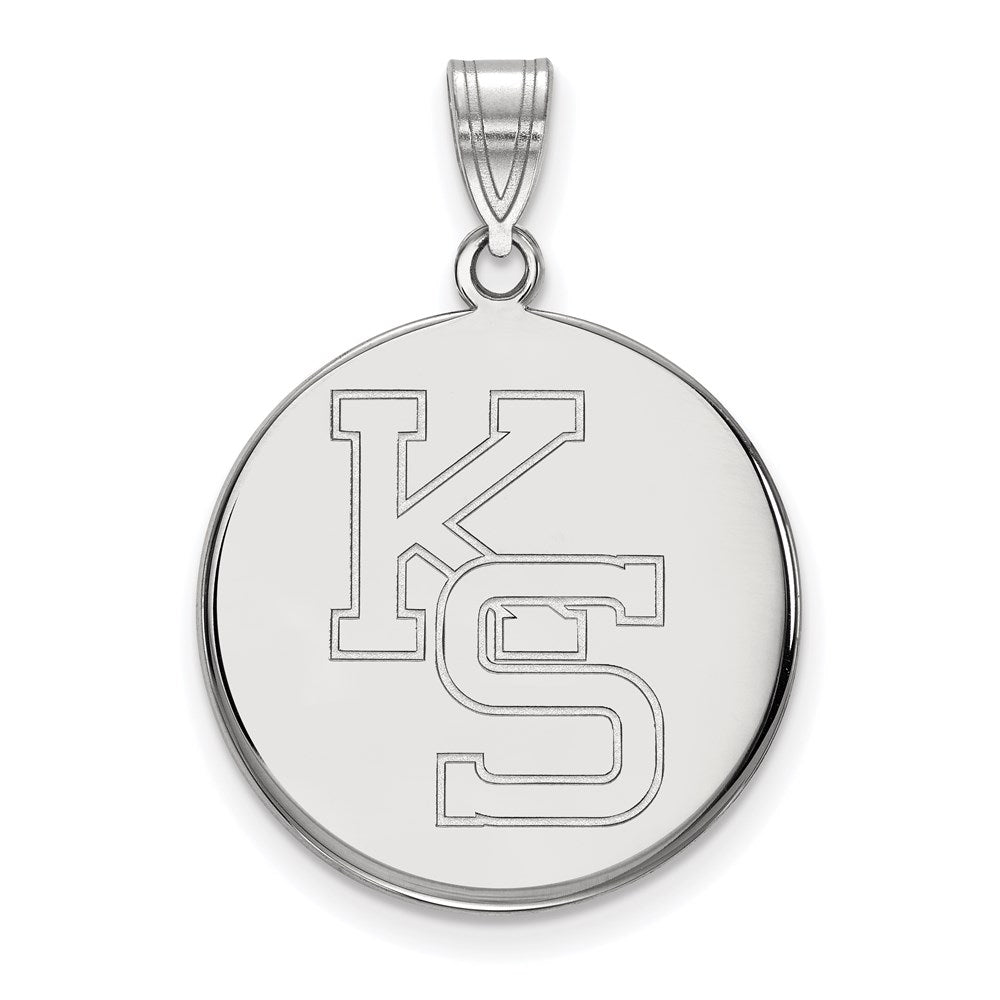 10K White Gold Logoart Kansas State University K S Large Pendant