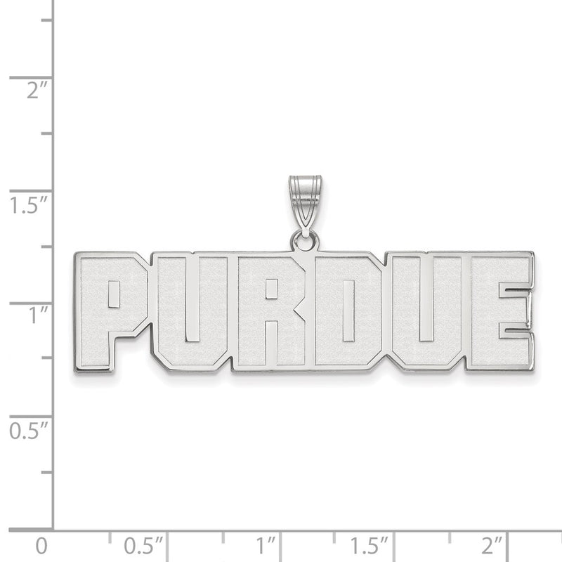 14K White Gold Logoart Purdue University Block Type Large Pendant