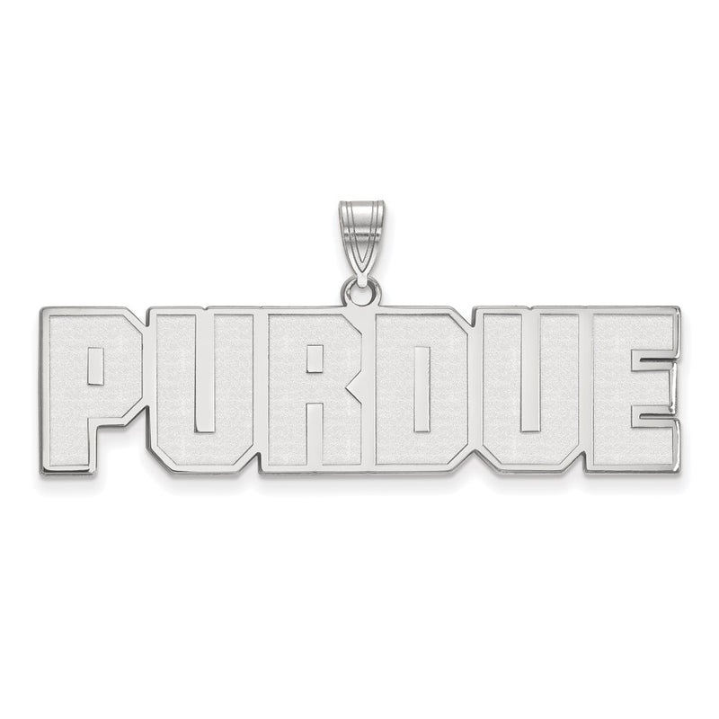 14K White Gold Logoart Purdue University Block Type Large Pendant