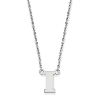 14K White Gold Logoart University Of Iowa Letter I Small Pendant 18 Inch Necklace