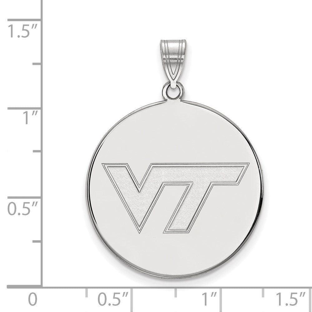 10K White Gold Logoart Virginia Tech V T Extra Large Disc Pendant