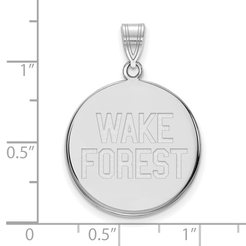 14K White Gold Logoart Wake Forest University W F Deacon Large Disc Pendant