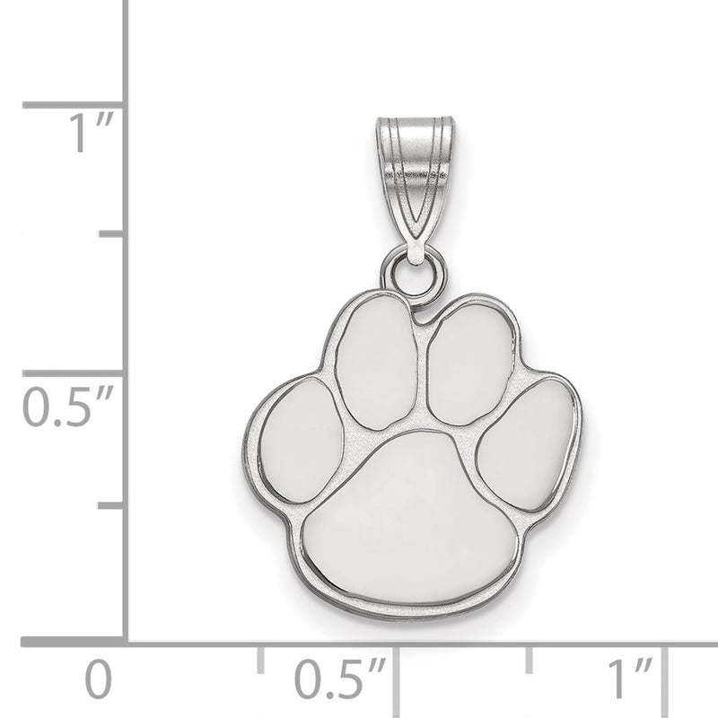 10K White Gold Logoart Auburn University Tiger Paw Medium Pendant