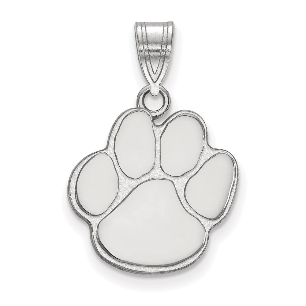 10K White Gold Logoart Auburn University Tiger Paw Medium Pendant