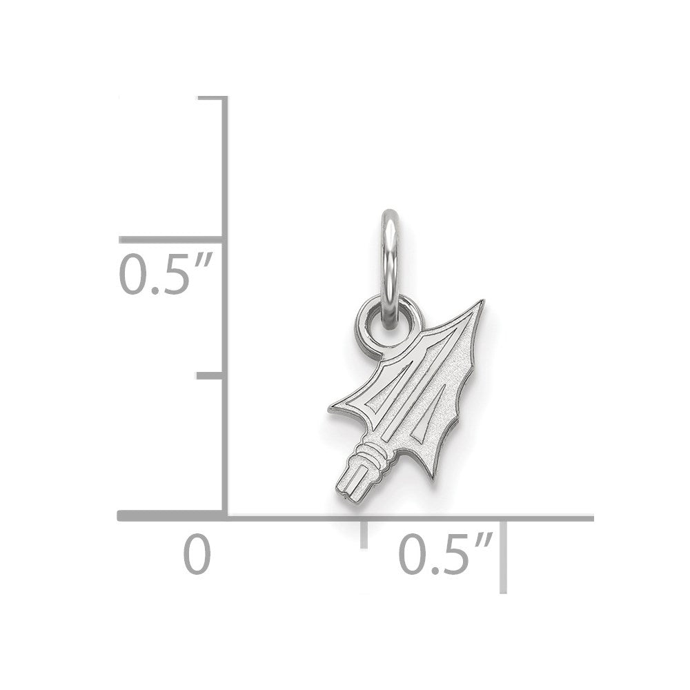 Sterling Silver Rhodium Plated Logoart Florida State University Arrow Extra Small Pendant