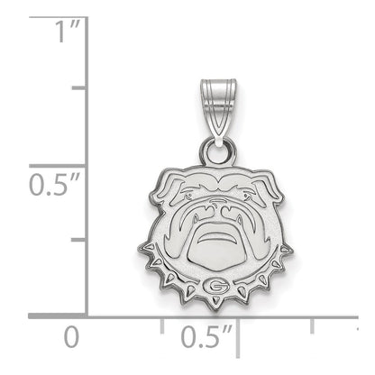 10K White Gold Logoart University Of Georgia Bulldog Small Pendant
