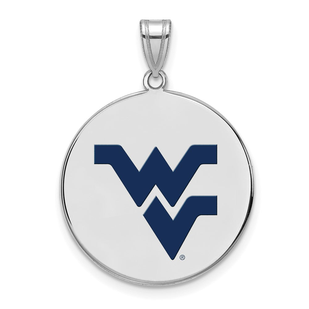 sterling-silver-rhodium-plated-logoart-west-virginia-university-w-v-large-enameled-disc-pendant-ss070wvu
