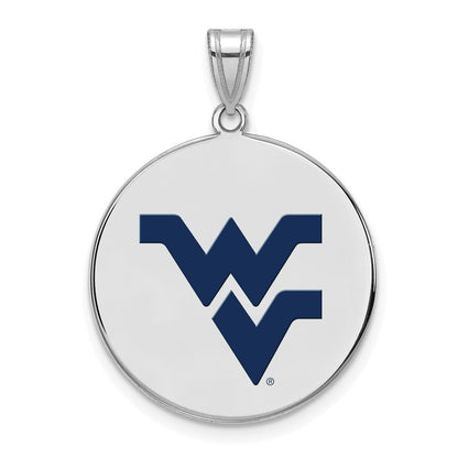 sterling-silver-rhodium-plated-logoart-west-virginia-university-w-v-large-enameled-disc-pendant-ss070wvu