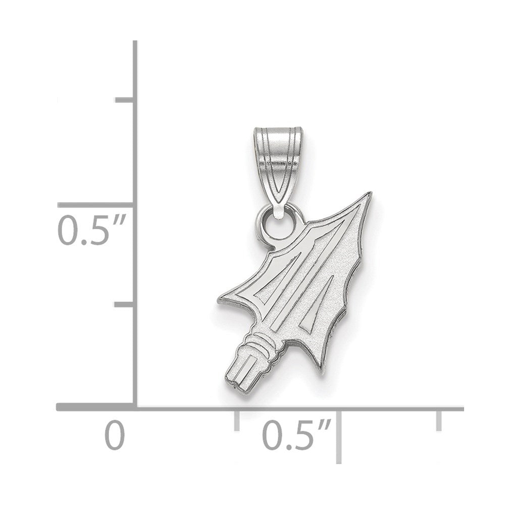 Sterling Silver Rhodium Plated Logoart Florida State University Arrow Small Pendant