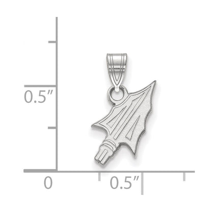 Sterling Silver Rhodium Plated Logoart Florida State University Arrow Small Pendant