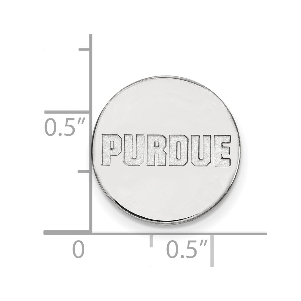 Sterling Silver Rhod-Pltd Logoart Purdue Univ. Lapel Pin