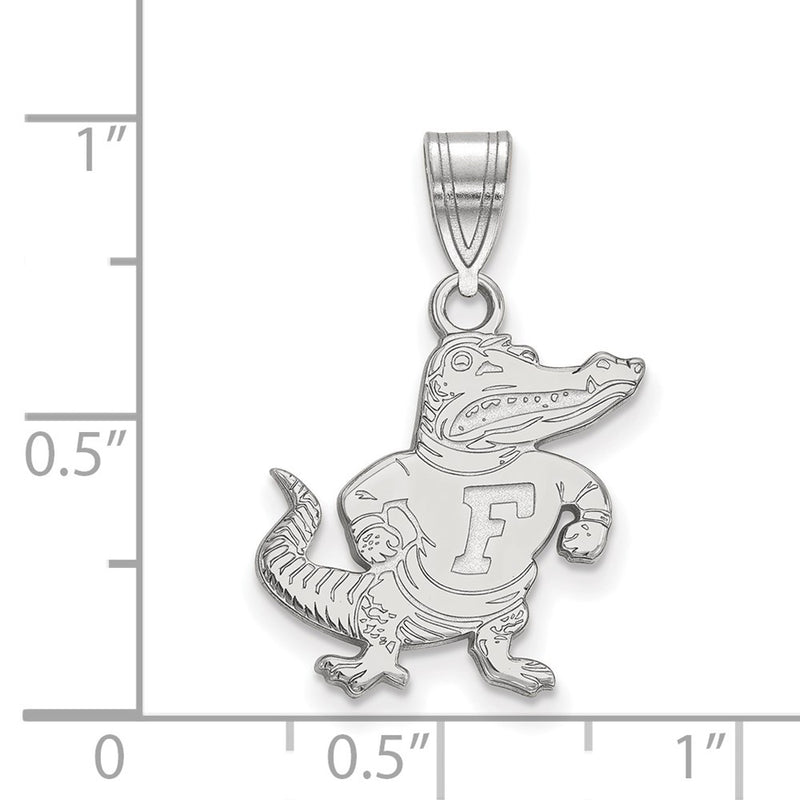 Sterling Silver Rhodium Plated Logoart University Of Florida Gator Medium Pendant