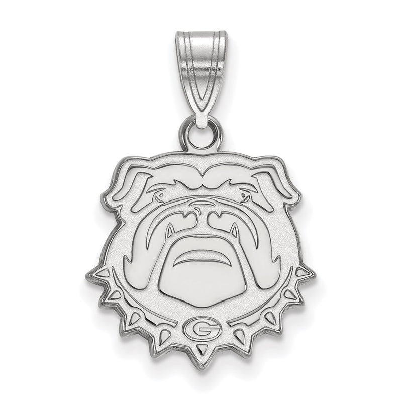 10K White Gold Logoart University Of Georgia Bulldog Medium Pendant