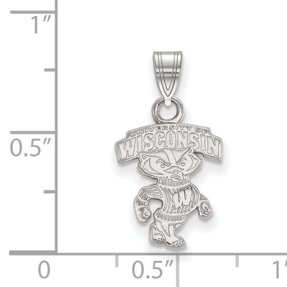 10K White Gold Logoart University Of Wisconsin Small Pendant