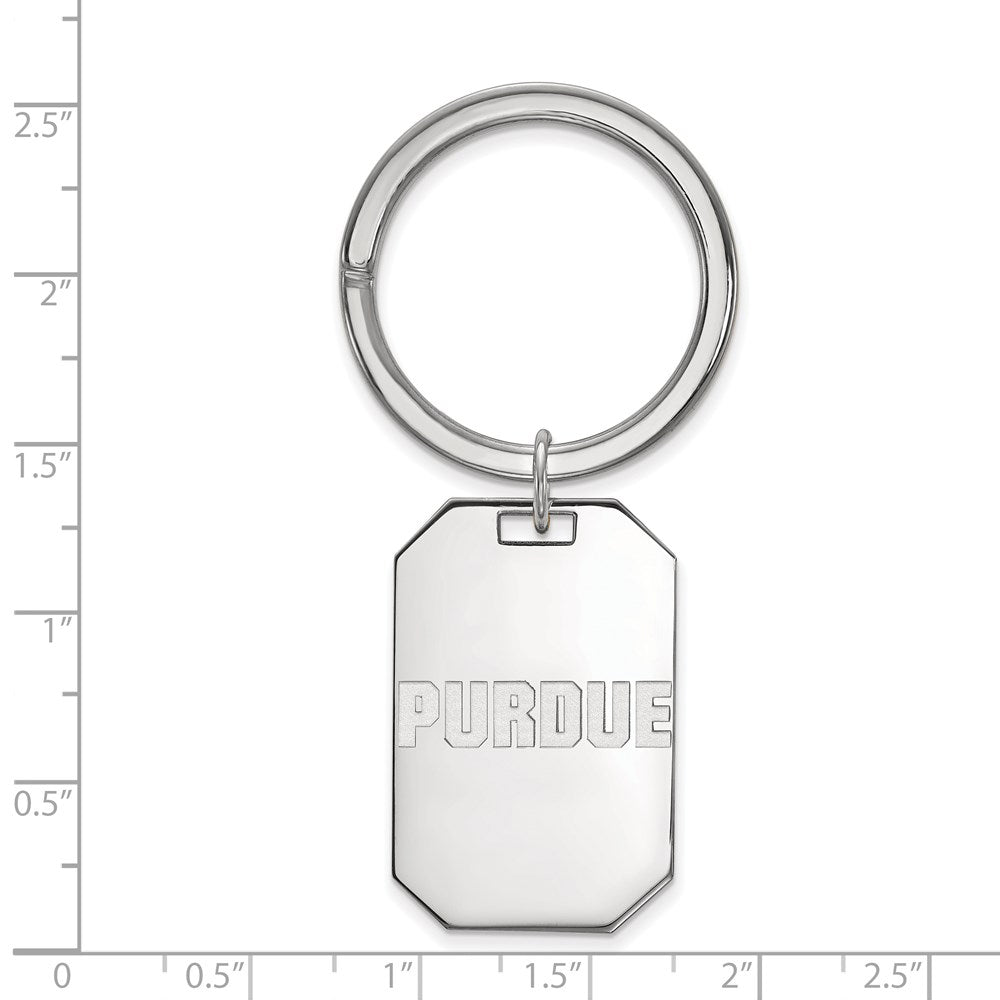 Sterling Silver Rhod-Pltd Logoart Purdue Univ. Key Ring