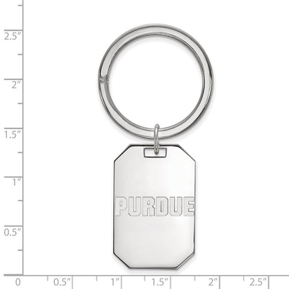 Sterling Silver Rhod-Pltd Logoart Purdue Univ. Key Ring