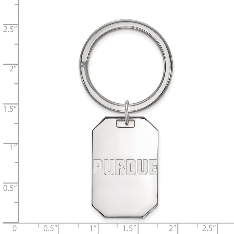 Sterling Silver Rhod-Pltd Logoart Purdue Univ. Key Ring
