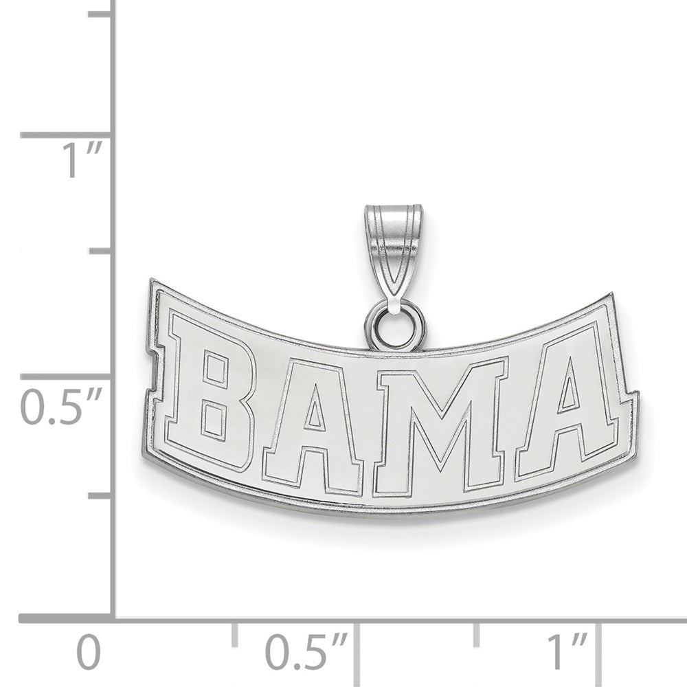 Sterling Silver Rhodium Plated Logoart University Of Alabama Medium Pendant