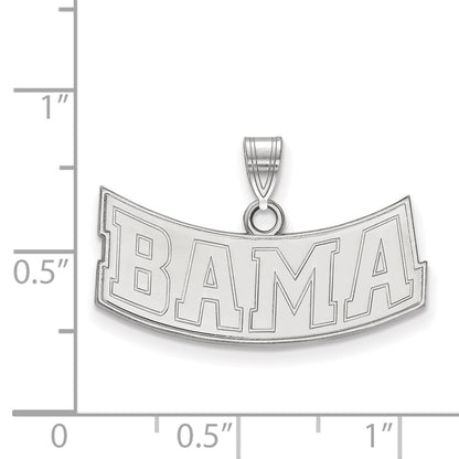 Sterling Silver Rhodium Plated Logoart University Of Alabama Medium Pendant