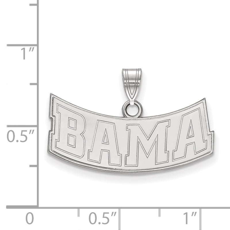 Sterling Silver Rhodium Plated Logoart University Of Alabama Medium Pendant