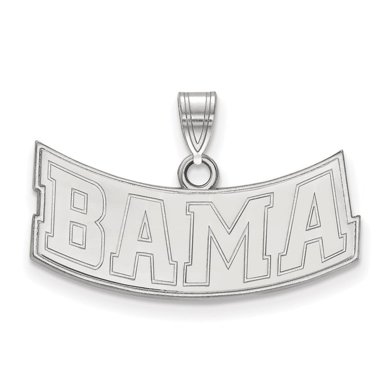 Sterling Silver Rhodium Plated Logoart University Of Alabama Medium Pendant