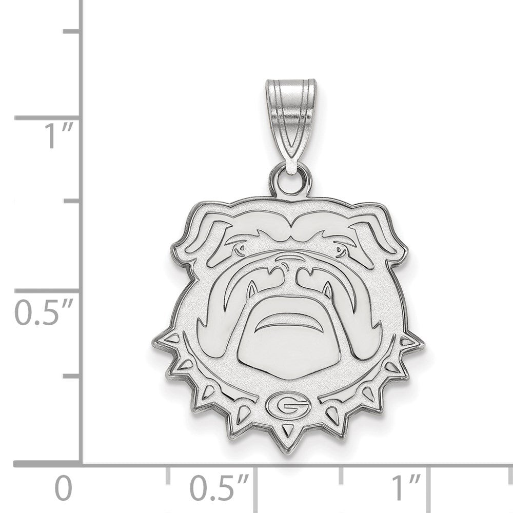10K White Gold Logoart University Of Georgia Bulldog Large Pendant