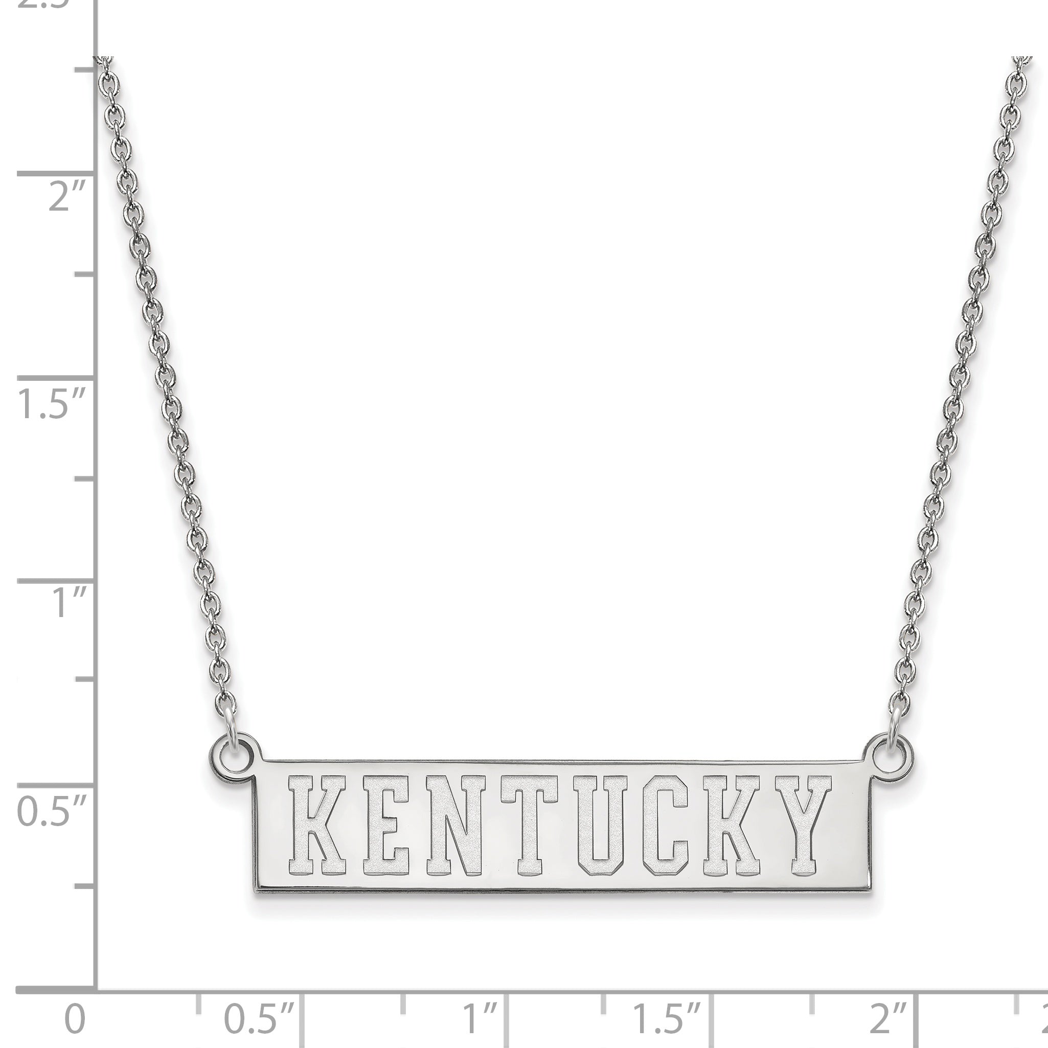 10K White Gold Logoart University Of Kentucky Small Bar Pendant 18 Inch Necklace