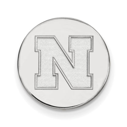 Sterling Silver Rhod-Pltd Logoart University of Nebraska Disc Lapel Pin