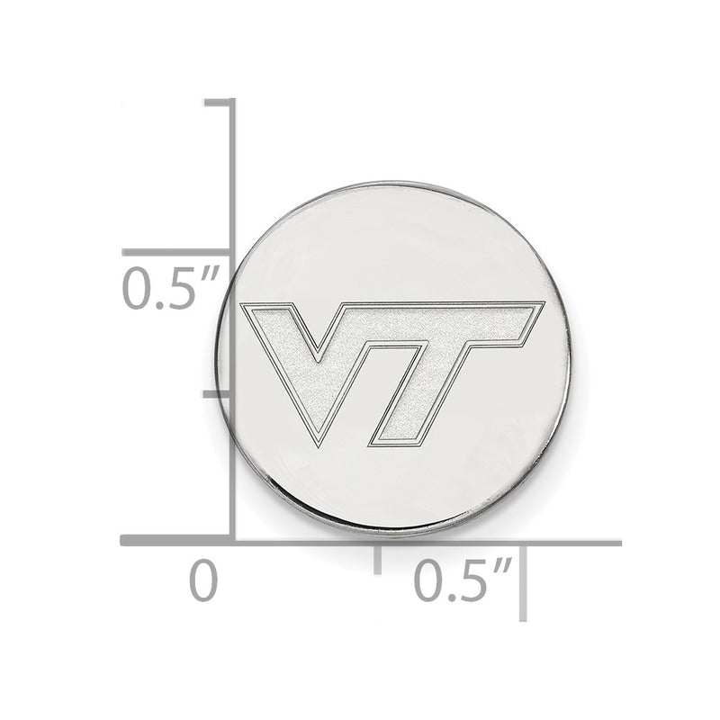 14K White Gold LogoArt Virginia Tech V-T Lapel Pin