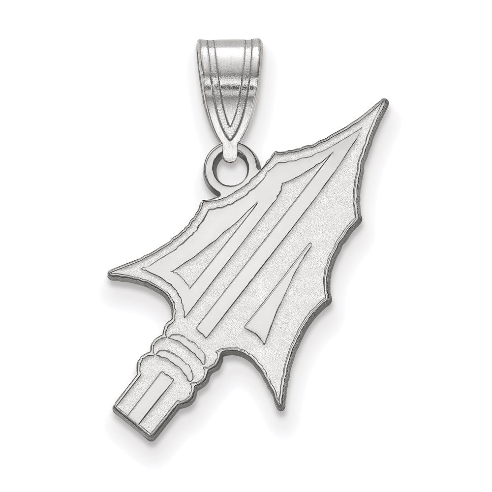 Sterling Silver Rhodium Plated Logoart Florida State University Arrow Large Pendant